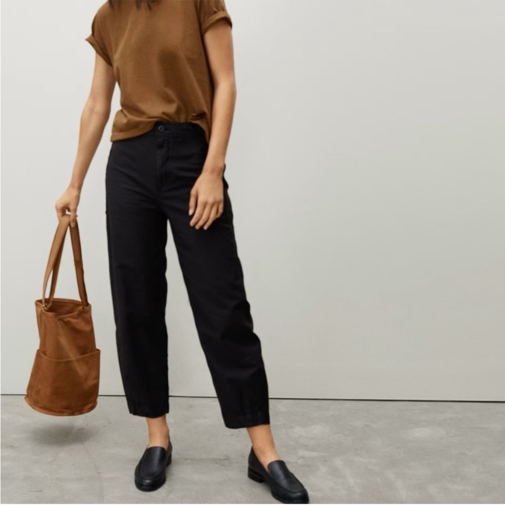 Everlane fatigue barrel pants size 8 new black